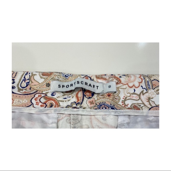 Women’s Sportscraft cropped Capri length pants paisley print size 10 zip button - Picture 8 of 10